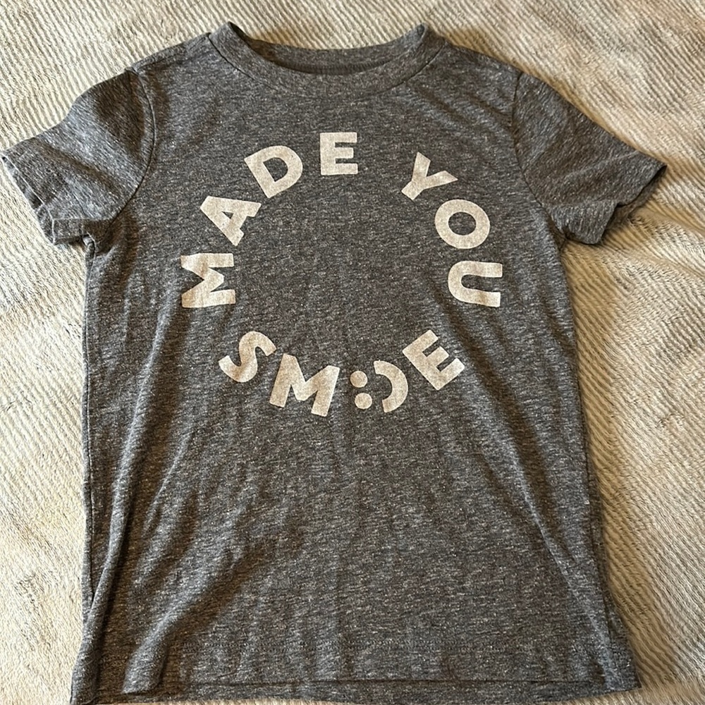 Gymboree Girls Gray Made You Smile Tee Size 4